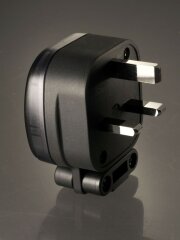 MS HD Power MS328Rh 13A UK mains plug, rhodium plated.