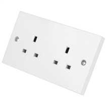 MS HD Power MS-9296S UK 2 gang wall socket for Audio and A/V, Silver